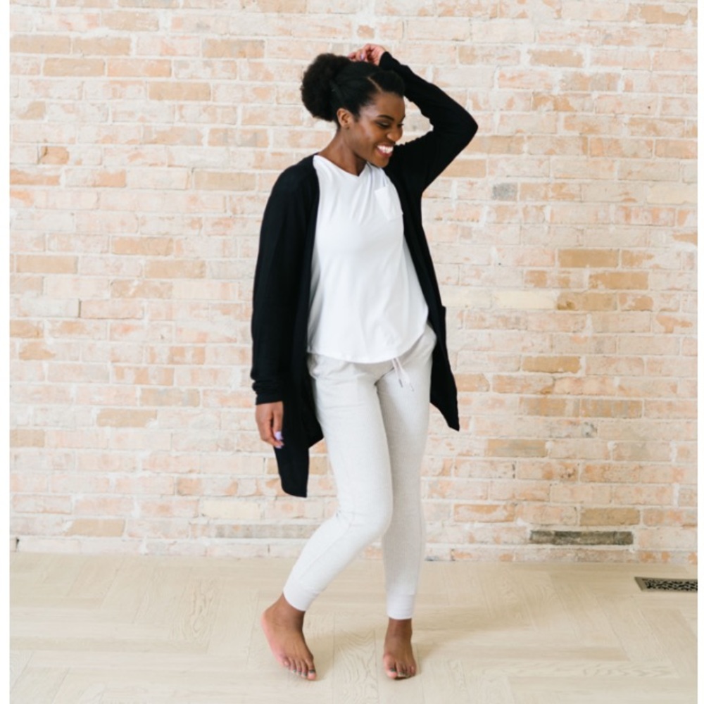 Zyia Black Lounge Boyfriend Cardigan